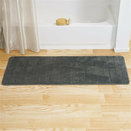 DAPHNES DINNETTE 60 x 24.25 x 0.62 in. Memory Foam Striped Extra Long Bath Mat - Silver DA3857239